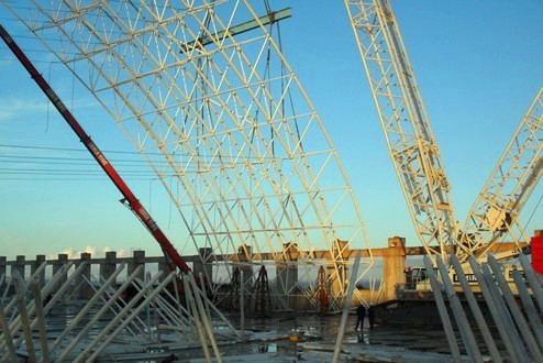 昌都枝江五柳树市场北大门网架工程